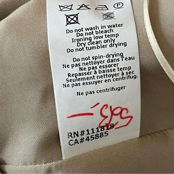 Michael Kors Collection Made in Italy khaki wool sheath dress Size 14 - Picture 9 of 10